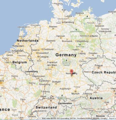 Where is Nuremberg on Map of Germany