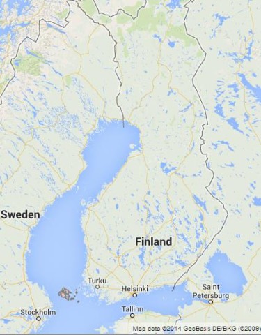 Where Aland Island on Map of Finland