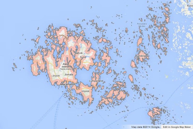 Map of Aland Islands Finland