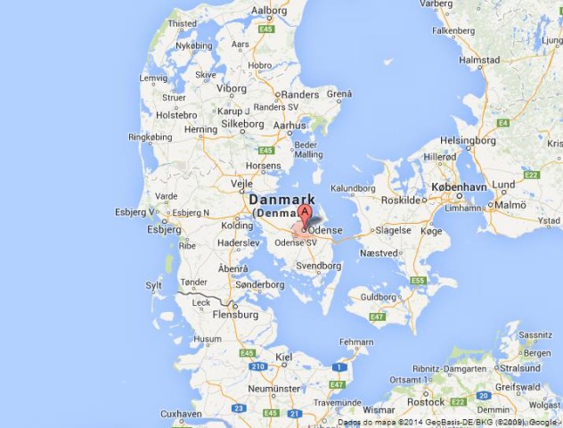 location Odense on Map of Denmark