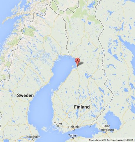 location Oulu on Map of Finland