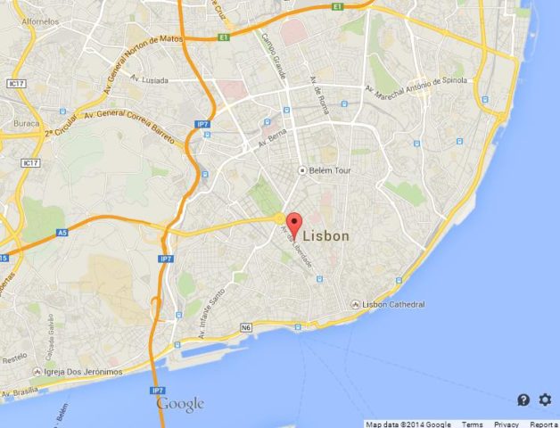 Where is Avenida Liberdade on Map of Lisbon