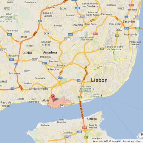 Where is Belem on Map of Lisbon