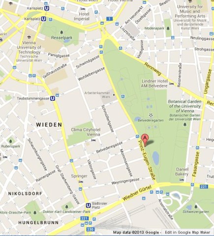 Where is Belvedere on Vienna Map