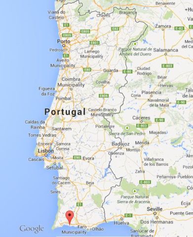 Where is Carvoeiro on map of Portugal