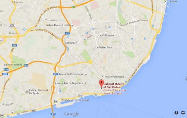 Where is National Theatre of São Carlos on map of Lisbon