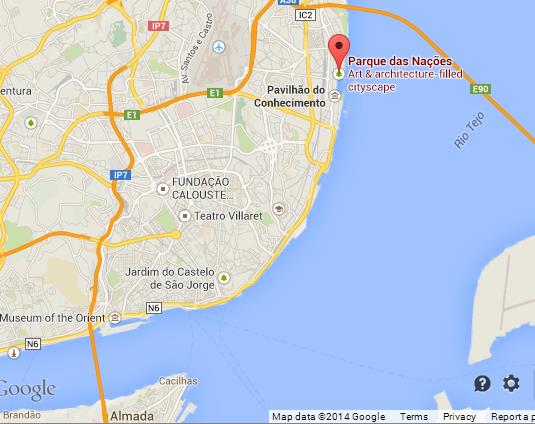 Where is Parque das Nações on Map of Lisbon
