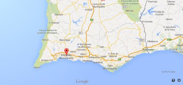 Where is Portimão on map of Algarve