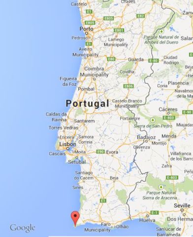 Where is Sagres on map of Portugal