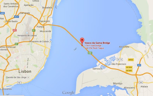location Vasco da Gama Bridge on map