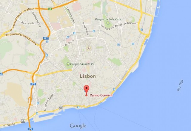 location Carmo Convent map Lisbon