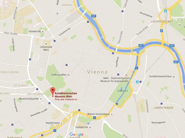 Location Kunsthistoriches Museum on map Vienna