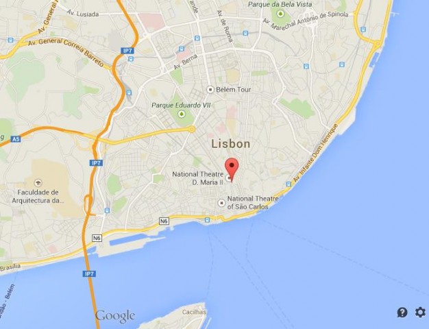 location Rossio map Lisbon