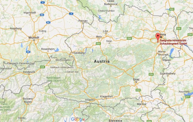 location Seegrotte on map Austria
