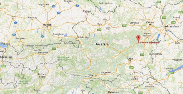 Location Semmering Railway on map Austria