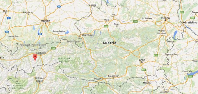 Location Stubai Alps on map Austria