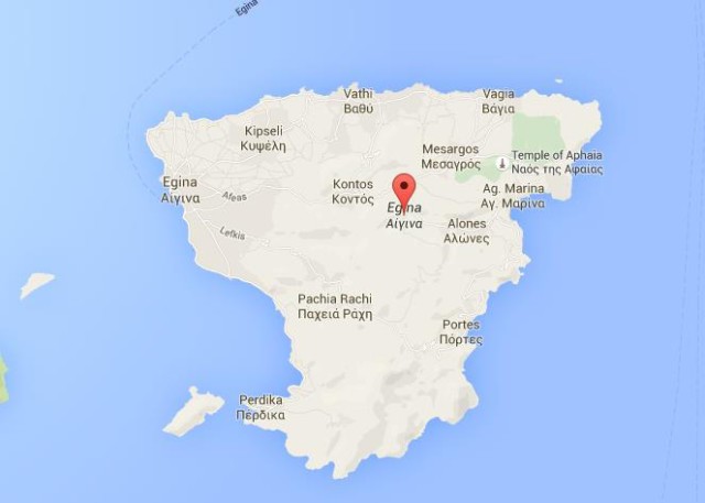 Map of Egina Greece