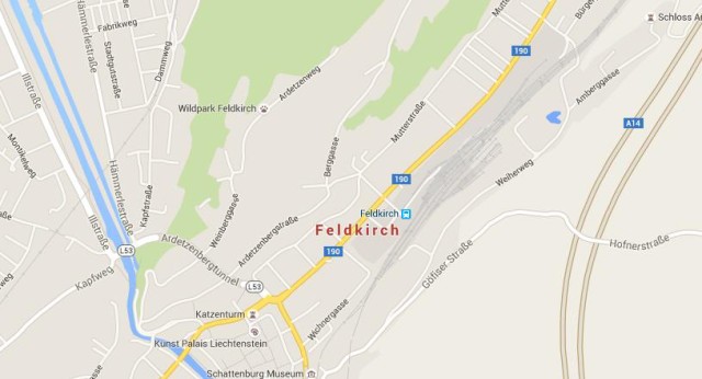Map of Feldkirch Austria