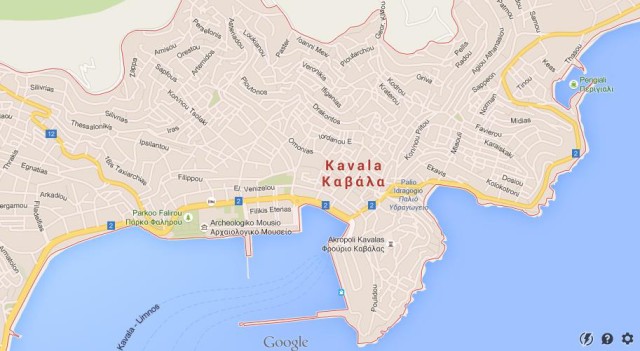 Map of Kavala Greece