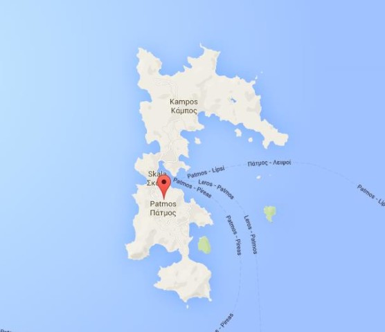 Map of Patmos Greece