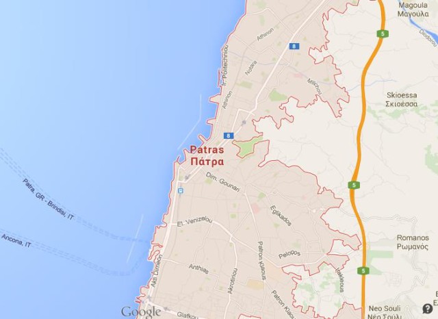 Map of Patras Greece