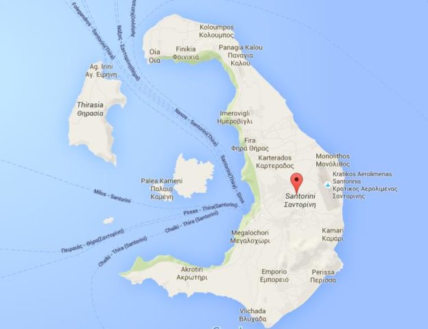 Map of Santorini Greece