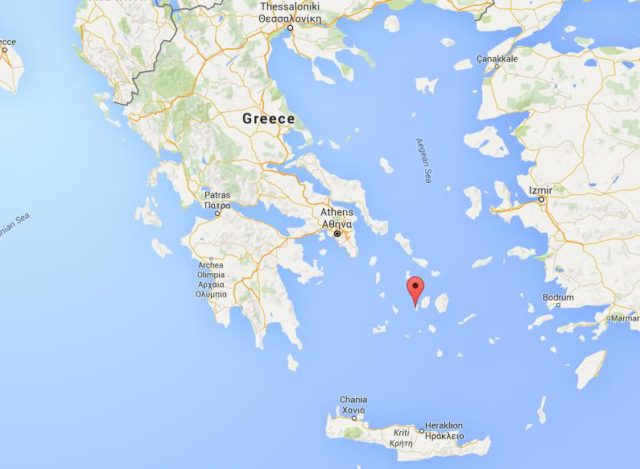 Location Paros and Antiparos on map Greece