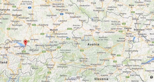 location Bregenz on map of Austria