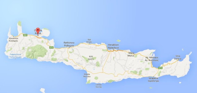 location Chania on map Crete