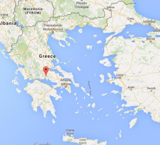 Where is Delphi on map of Greece