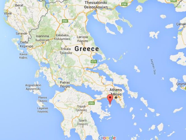 location Egina on map Greece