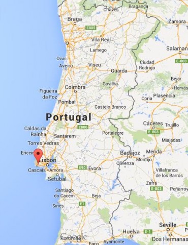 location Estoril on map of Portugal