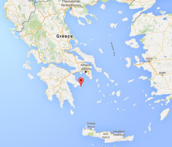 location Hydra on map Greece