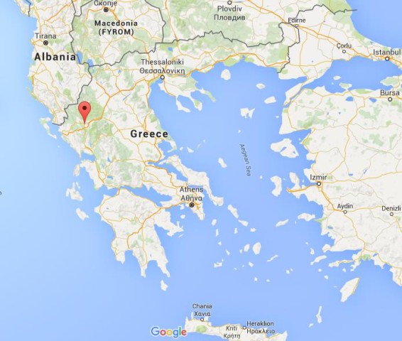 location Ioannina on map Greece