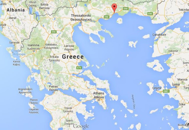 location Kavala on map Greece