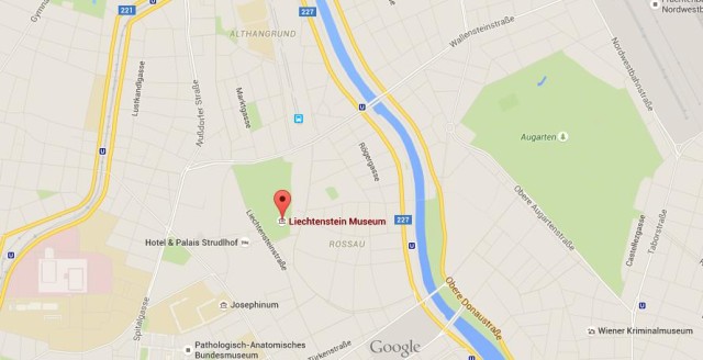 location Liechtenstein Palace on map Vienna