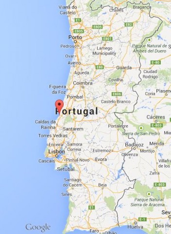 location Nazaré map Portugal