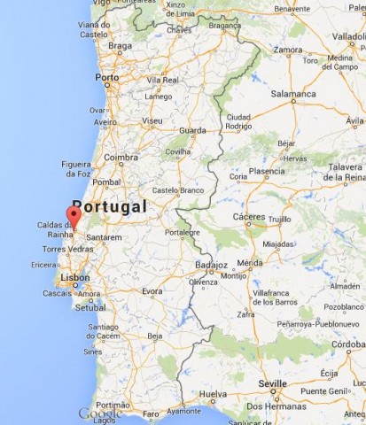 location Obidos map Portugal
