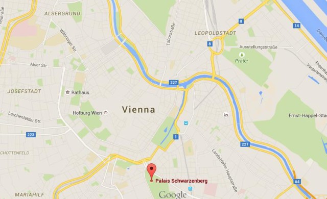 location Schwarzenberg Palace on map Vienna