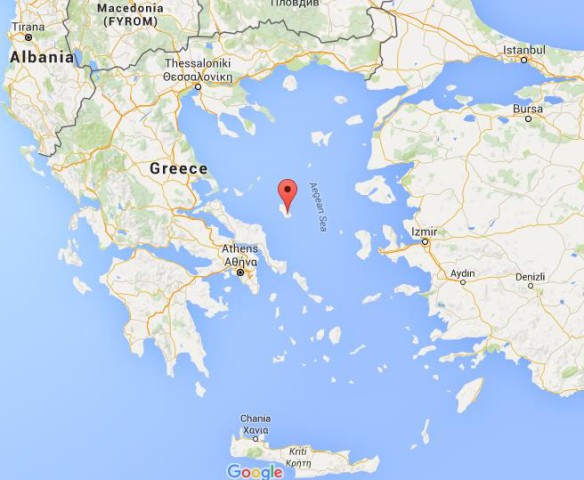location Skyros on map Greece