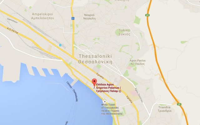 Location St Gregory Palamas Church on map Thessaloniki