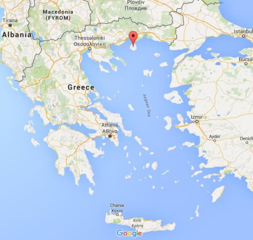 location Thassos on map Greece