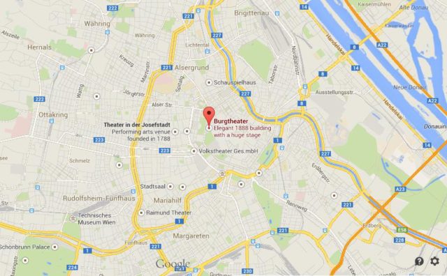Location Burgtheater on map Vienna