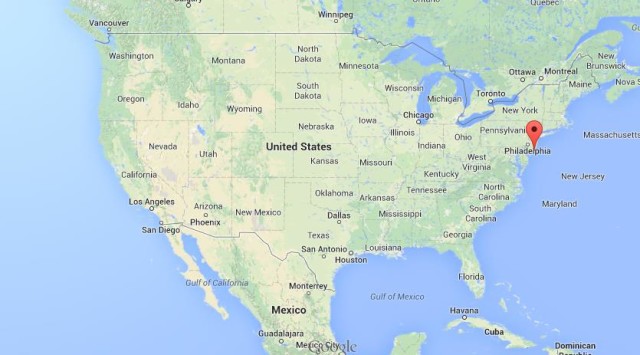 location Atlantic City on Map of USA