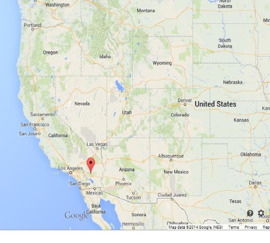 location Joshua Tree National Park on Map of US West Coast