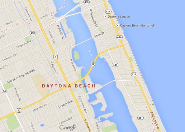 Map Daytona Beach Center Florida