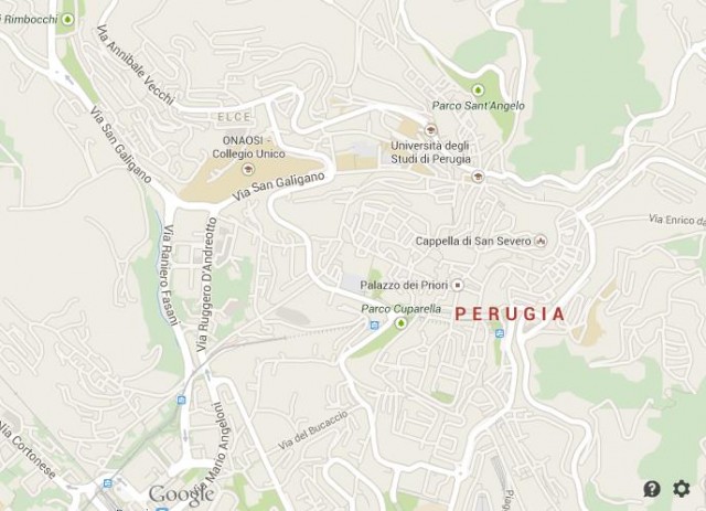 Perugia Italy map