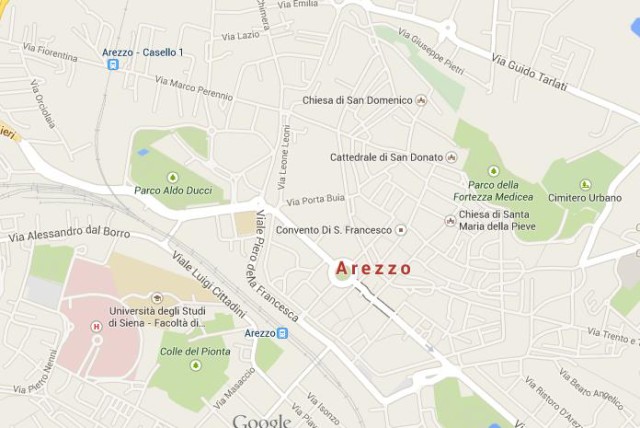 Map of Arezzo Italy