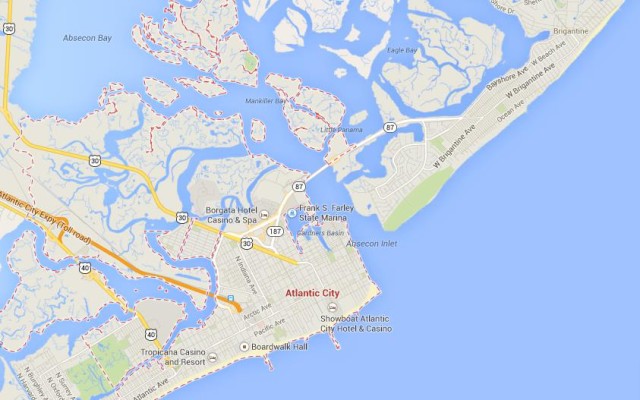 Map of Atlantic City USA