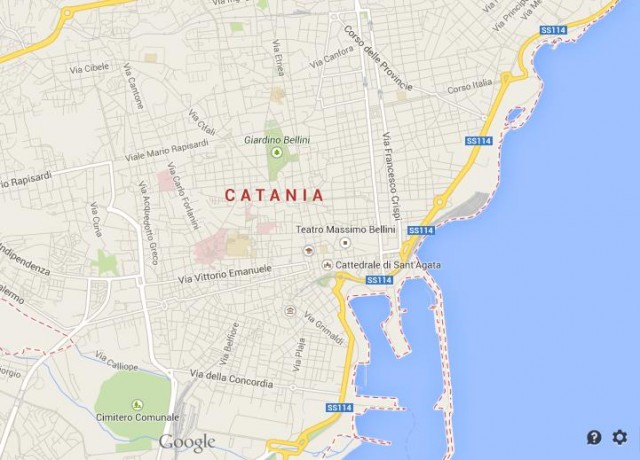 Catania centre map